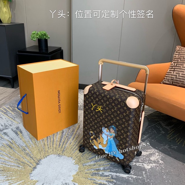 LV路易威登茉莉公主彩繪定制系列LV和Vivienne圖案行李箱拉杆箱 gdx1366